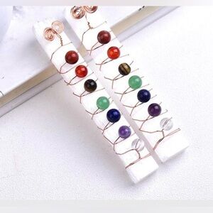 1 Selenite Crystal Stick with 7 Chakra Beads- Charging Crystals